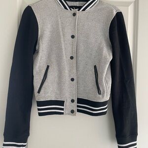 Sebby Black and Gray Bomber Jacket